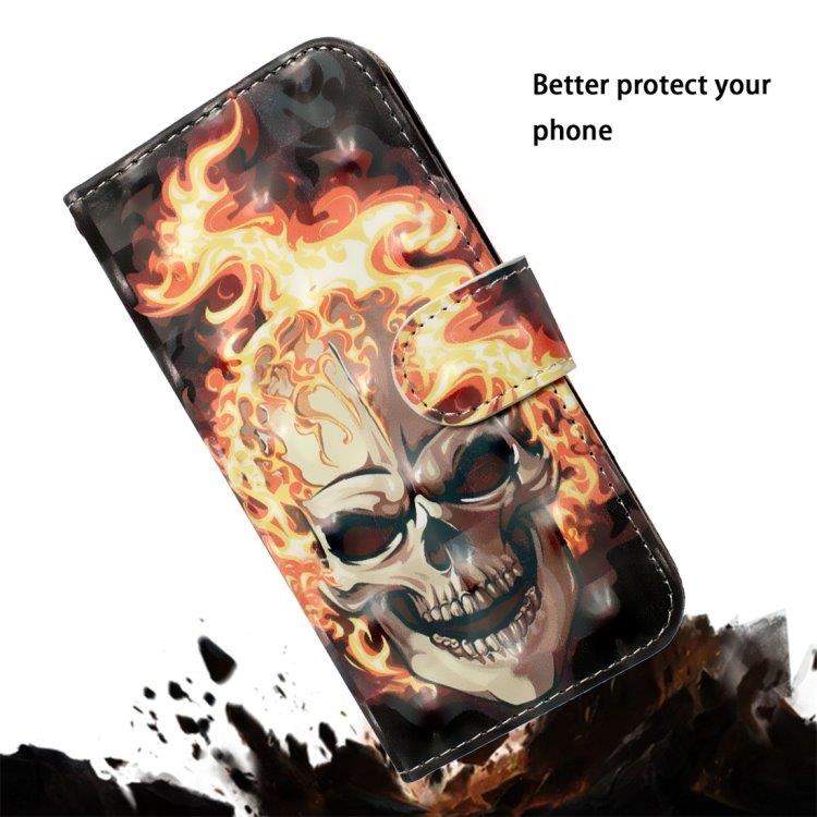 Flipfodral Burning Scull med ställ Huawei P30