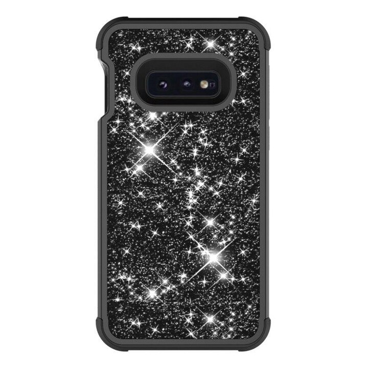 Shockproof Glitterfodral Samsung Galaxy S10e Svart