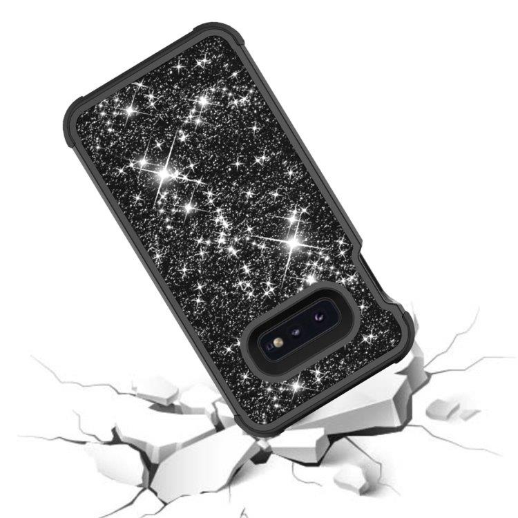Shockproof Glitterfodral Samsung Galaxy S10e Svart