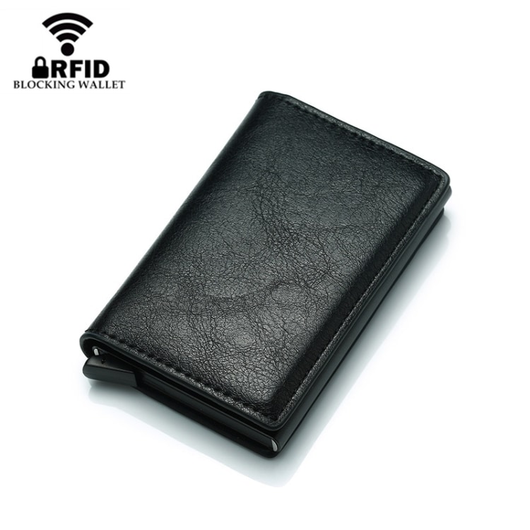 Plånbok med RFID-skydd - svart konstläder