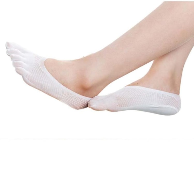 Osynliga tåstrumpor / fingerstrumpor för dam - låg modell i svart