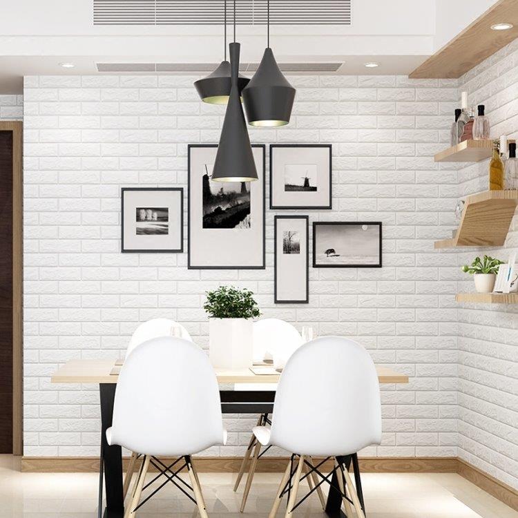 Väggdekor/Wallsticker Tegel 70x77cm - Vit