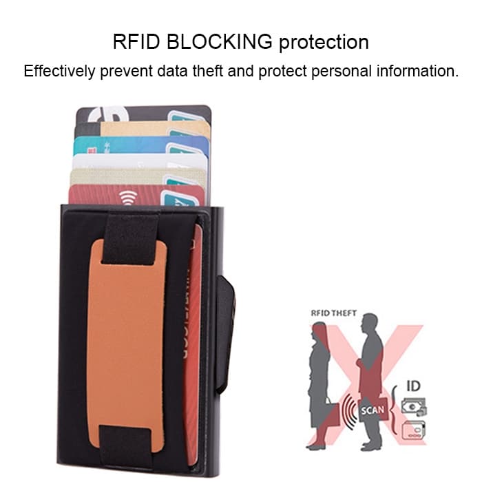 RFID Popup Plånbok med hållare Svart
