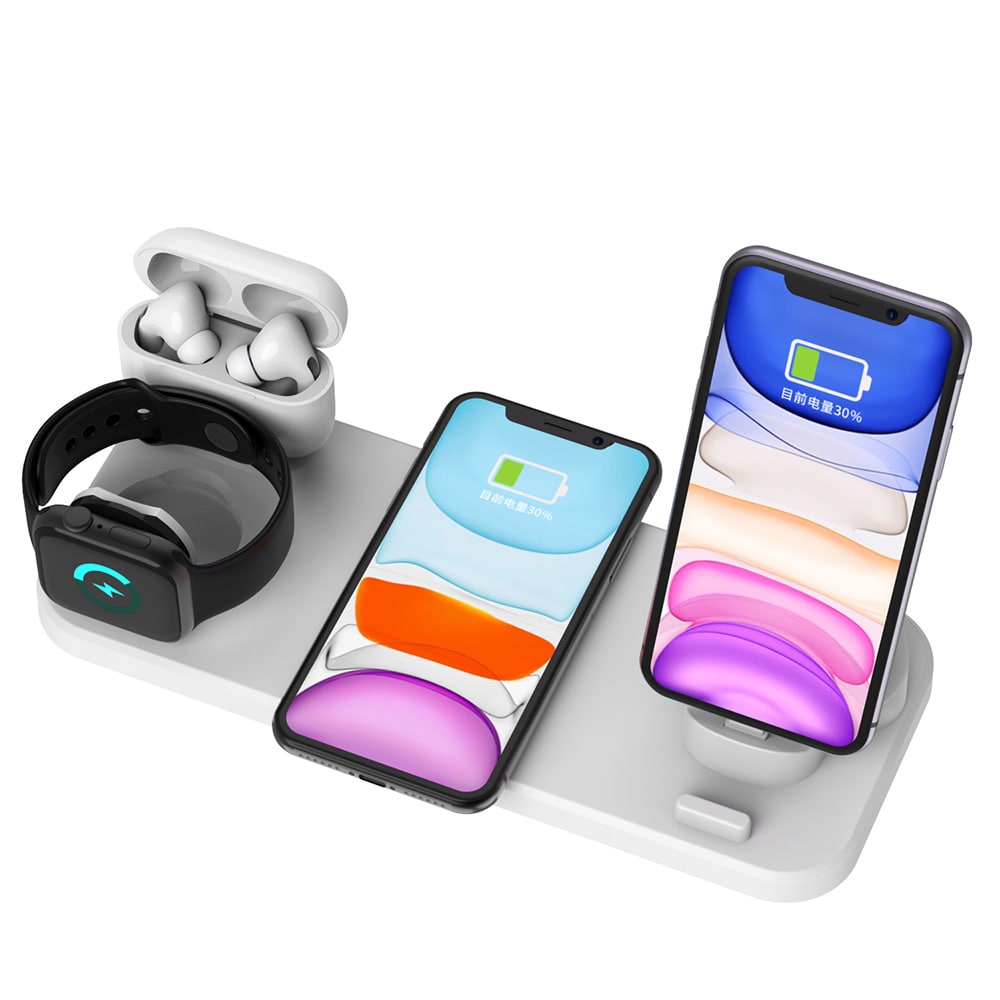 6i1 Laddstation till Apple Airpods, Watch & iPhone Vit