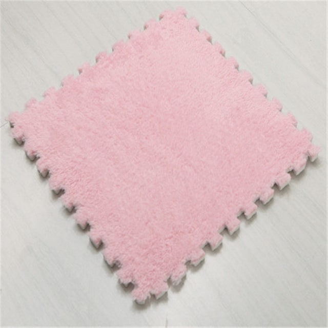 Mjuk pusselmatta - 2 bitar, 30x30 cm, Färg : Rosa