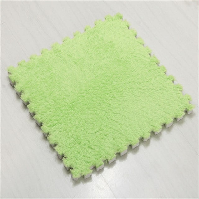 Mjuk pusselmatta - 2 bitar, 30x30 cm, Färg : Grön heltäckningsmatta
