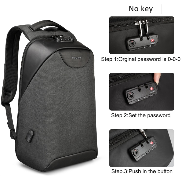Laptop väska 15,6 tum med lås och USB-uttag - Rosa / Svart