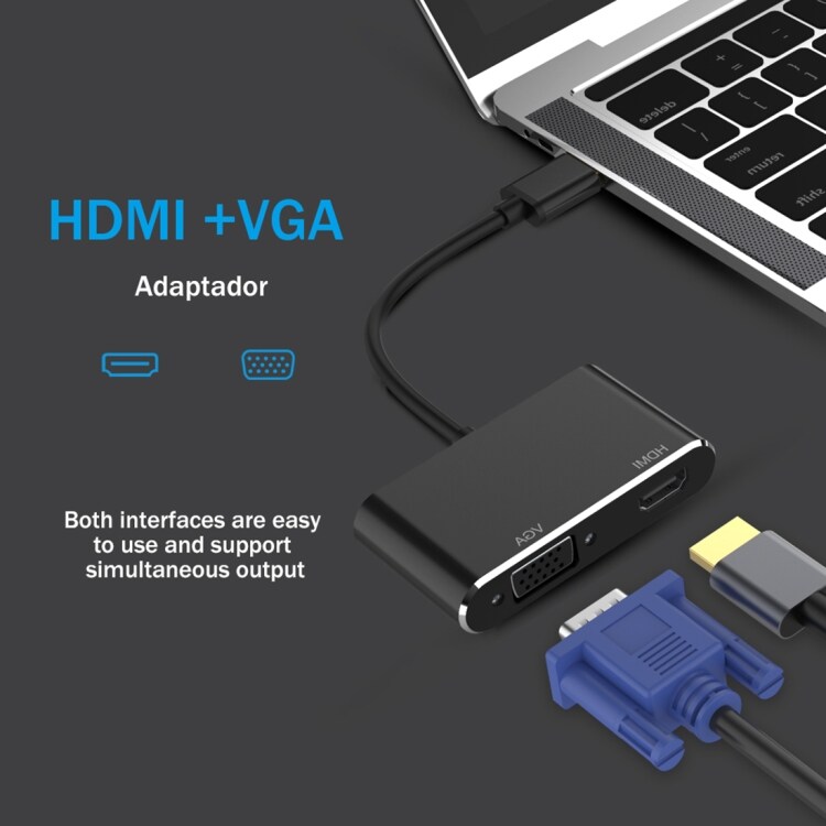 2 i 1 USB 3.0 till HDMI + VGA Adapter