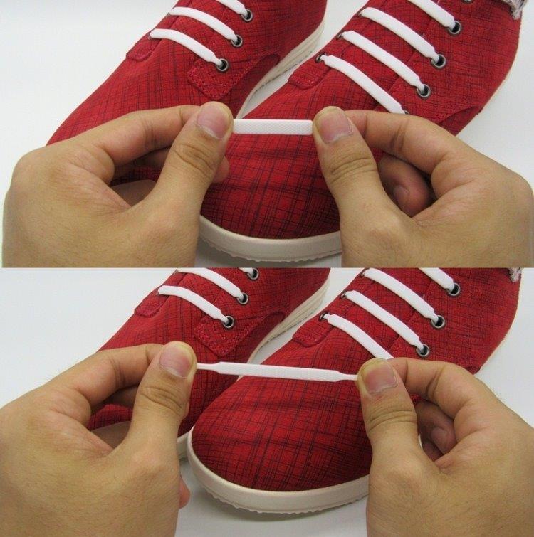 Unisex skosnören elastiska i silikon- Röda