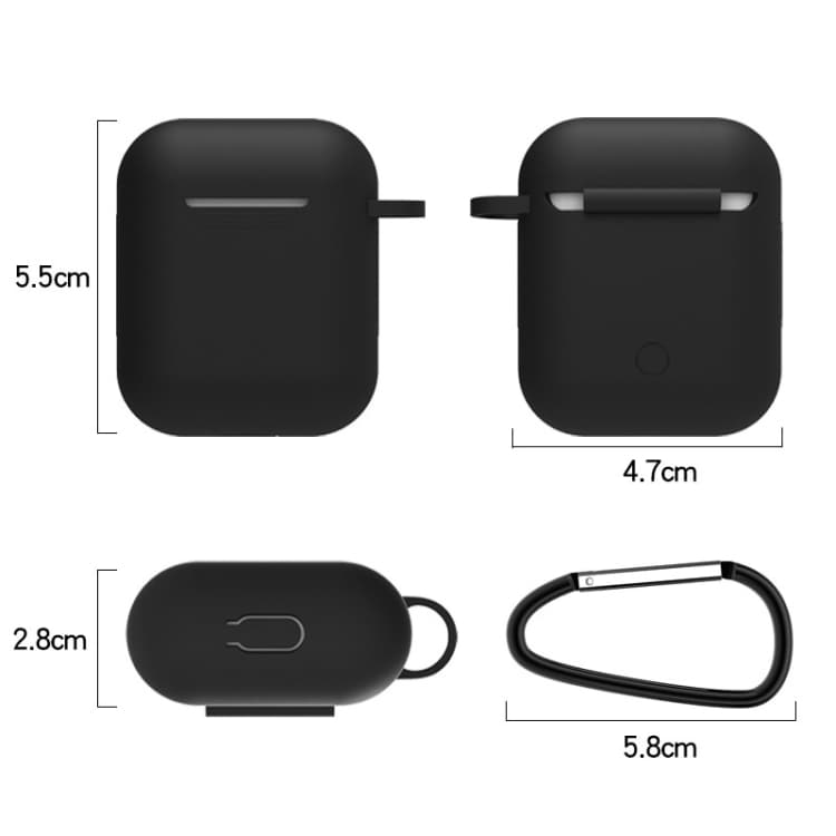 Silikon skyddsfodral till Apple AirPods 1 / 2 - Vit/svart