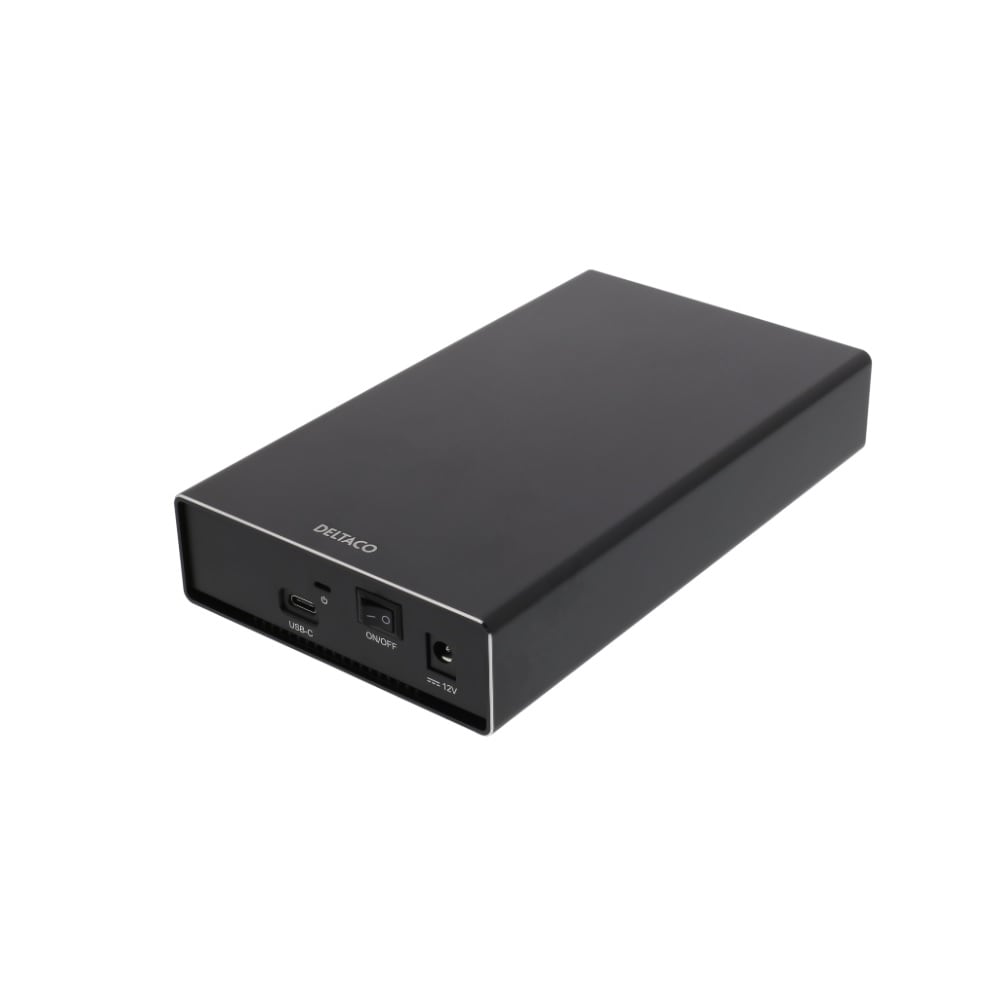 DELTACO Externt 3,5" hårddiskkabinett USBC/ USB 3.1