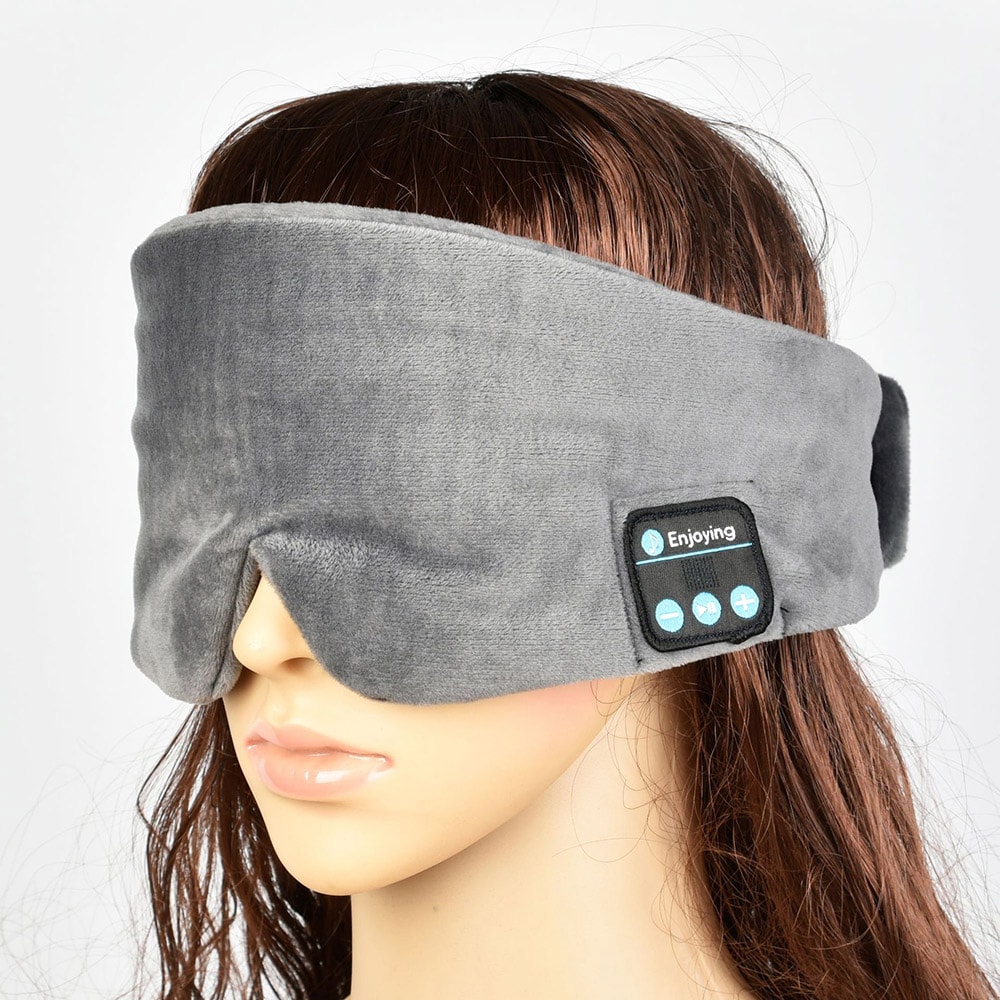 Sovmask med Bluetooth-hörlurar