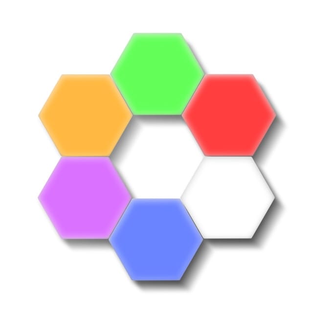 Honeycomb touch känslig lampa - 6 pack i olika färger