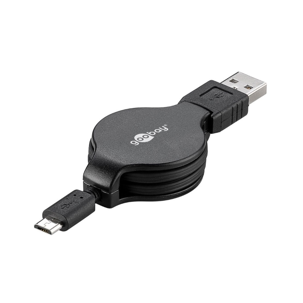 Utdragbar USB A hane till USB-C - 1 meter