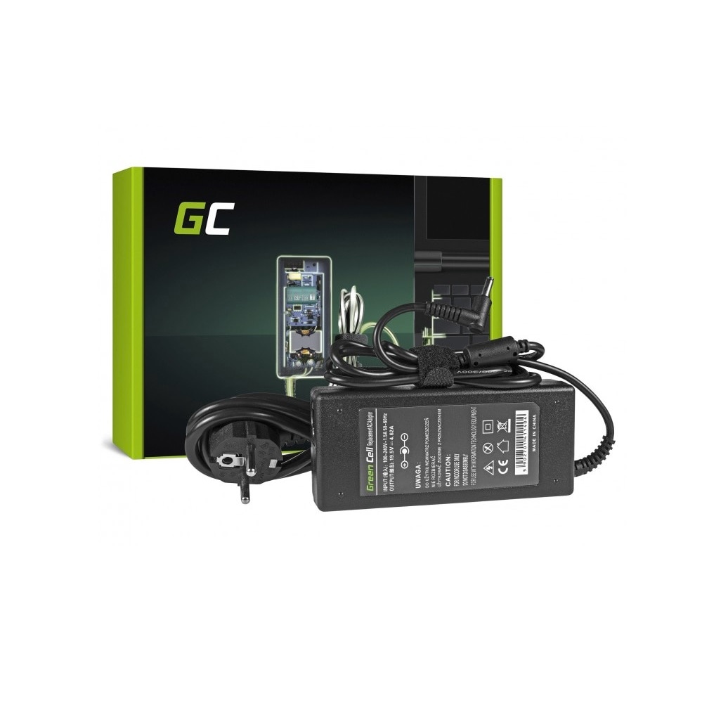Green Cell laddare / AC Adapter till HP 90W / 19.5V 4.62A / 4.5mm-3.0mm PIN