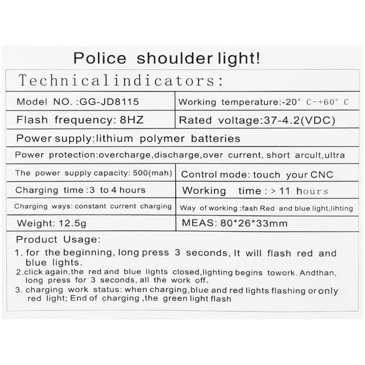 Blåljuslampa LED DC 3.7-4.2V