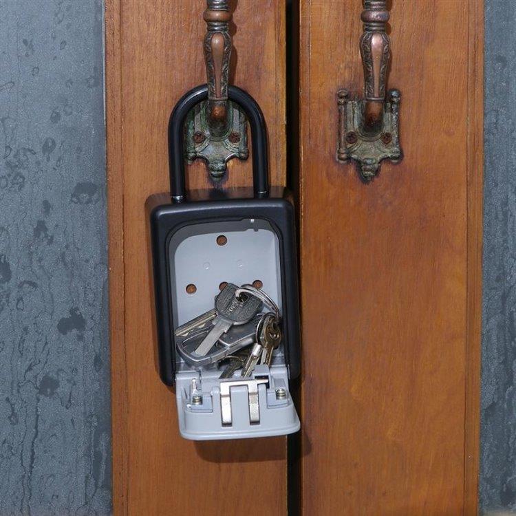 Portabel nyckelgömma med kodlås