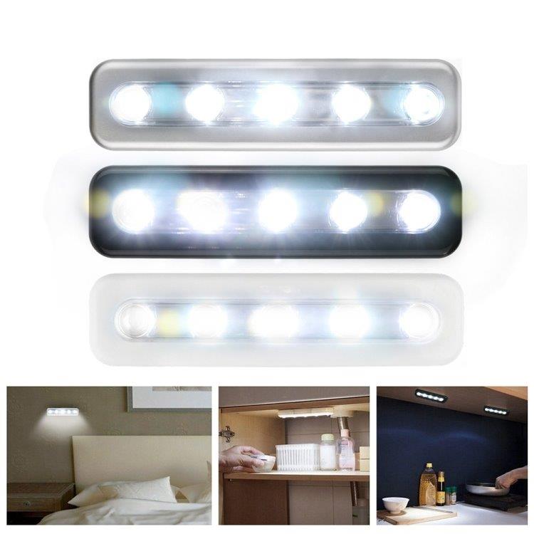 Vit 5 LEDs spotlight med touch