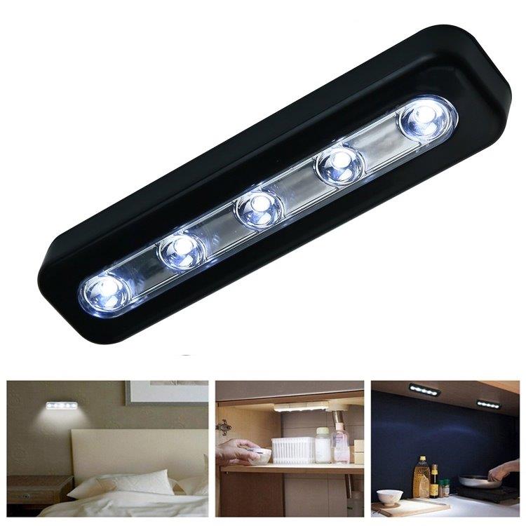 Svart spotlight med 5 LED-lampor och touchfunktion