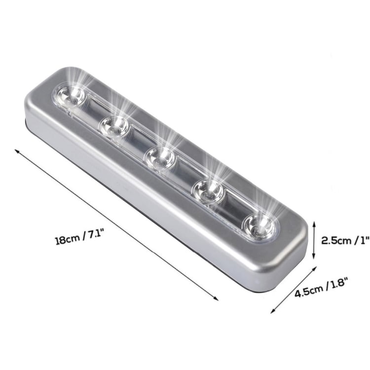 Svart spotlight med 5 LED-lampor och touchfunktion