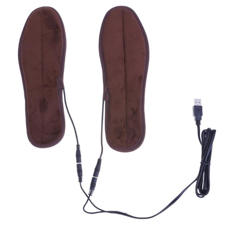 Värmesulor med USB-anslutning och supermjuk sammet - storlek 39-40