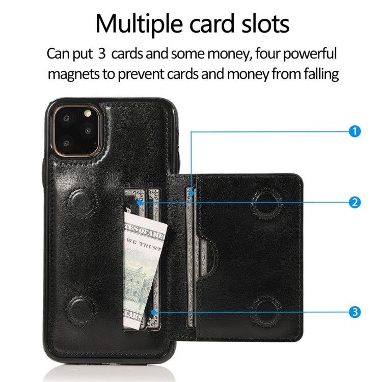 Plånboksskal med ställ och plånbok iPhone 11 Pro Svart
