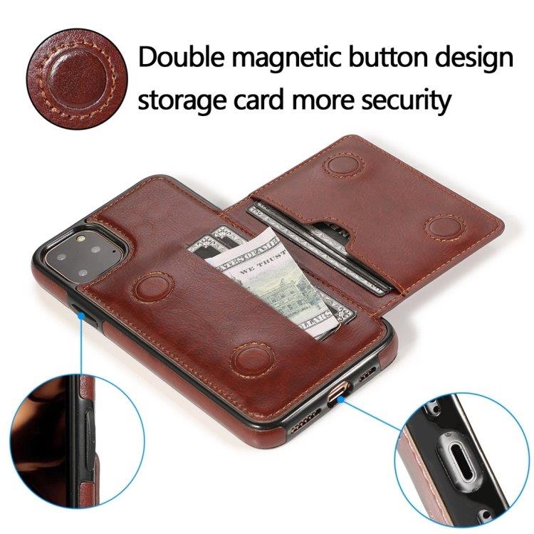 Plånboksskal med ställ och plånbok iPhone 11 Pro Brun