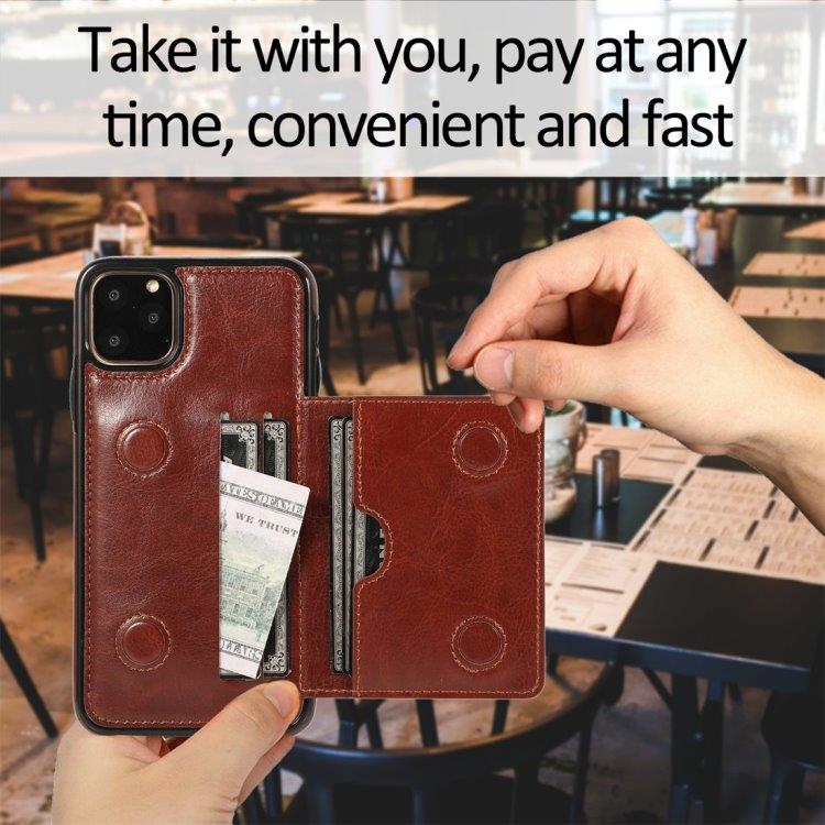 Plånboksskal med ställ och plånbok iPhone 11 Pro Brun