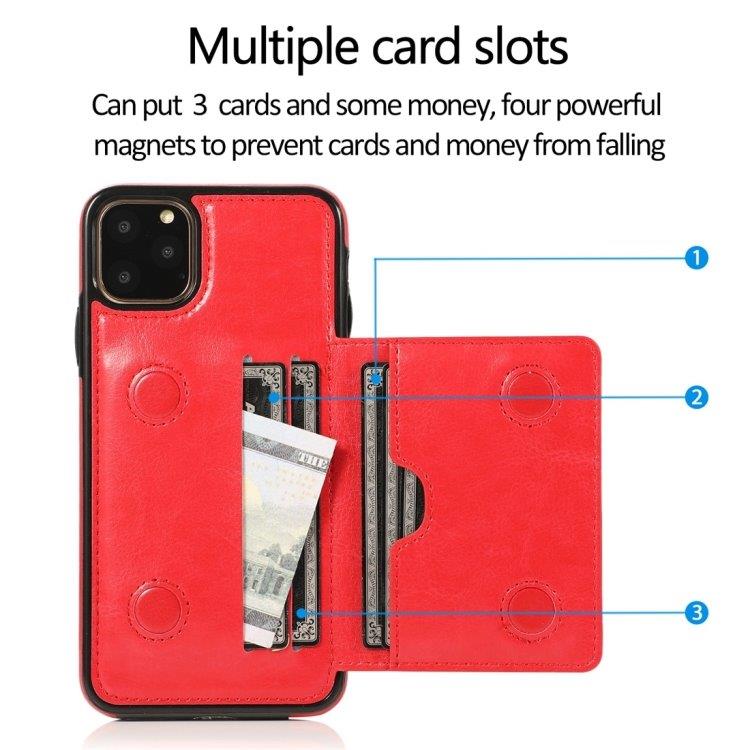 Plånboksskal med ställ och plånbok iPhone 11 Pro Röd
