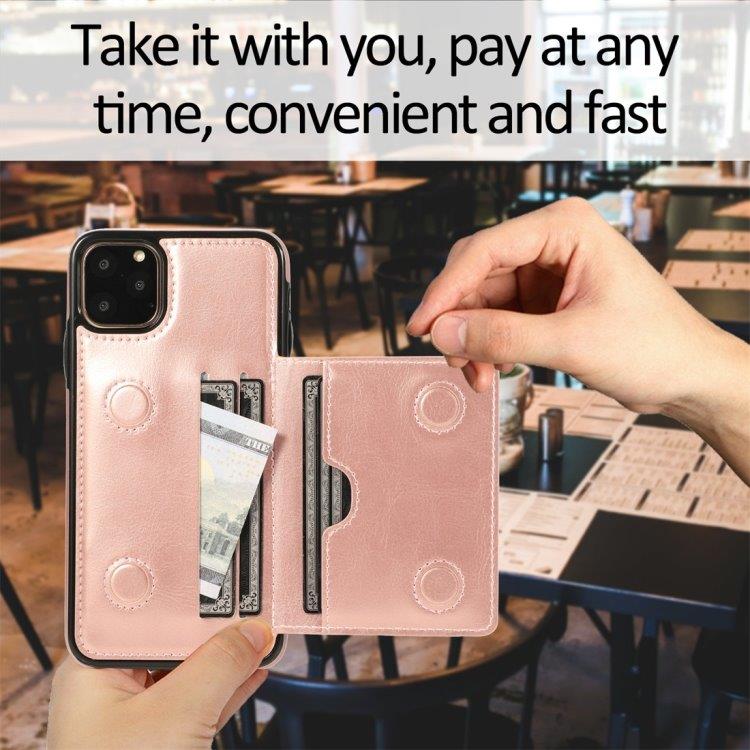 Plånboksskal med ställ och plånbok iPhone 11 Pro Rose Golde