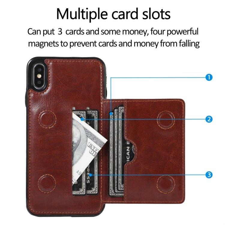 Plånbokskskal med ställ iPhone X / XS Brun