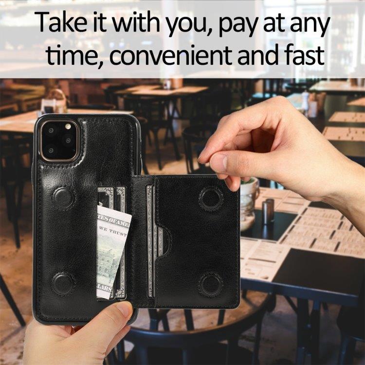 Plånboksskal med ställ och plånbok iPhone 11 Pro Max Svart