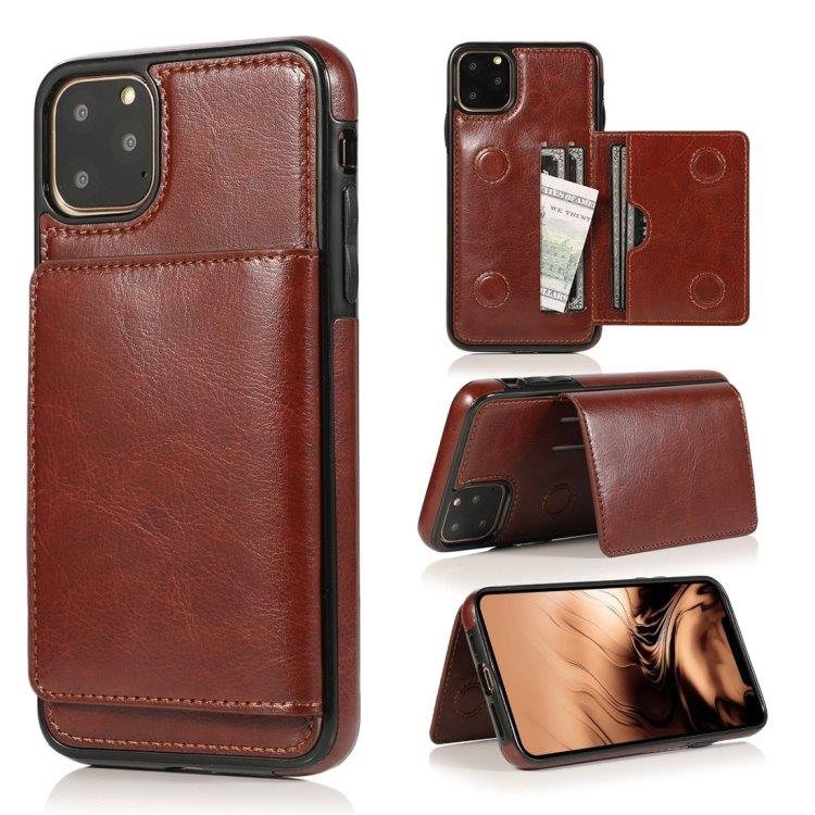 Plånboksskal med ställ och plånbok iPhone 11 Pro Max Brun