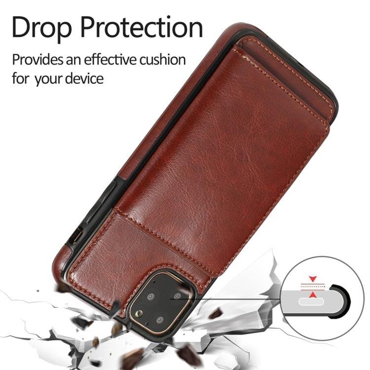 Plånboksskal med ställ och plånbok iPhone 11 Pro Max Brun