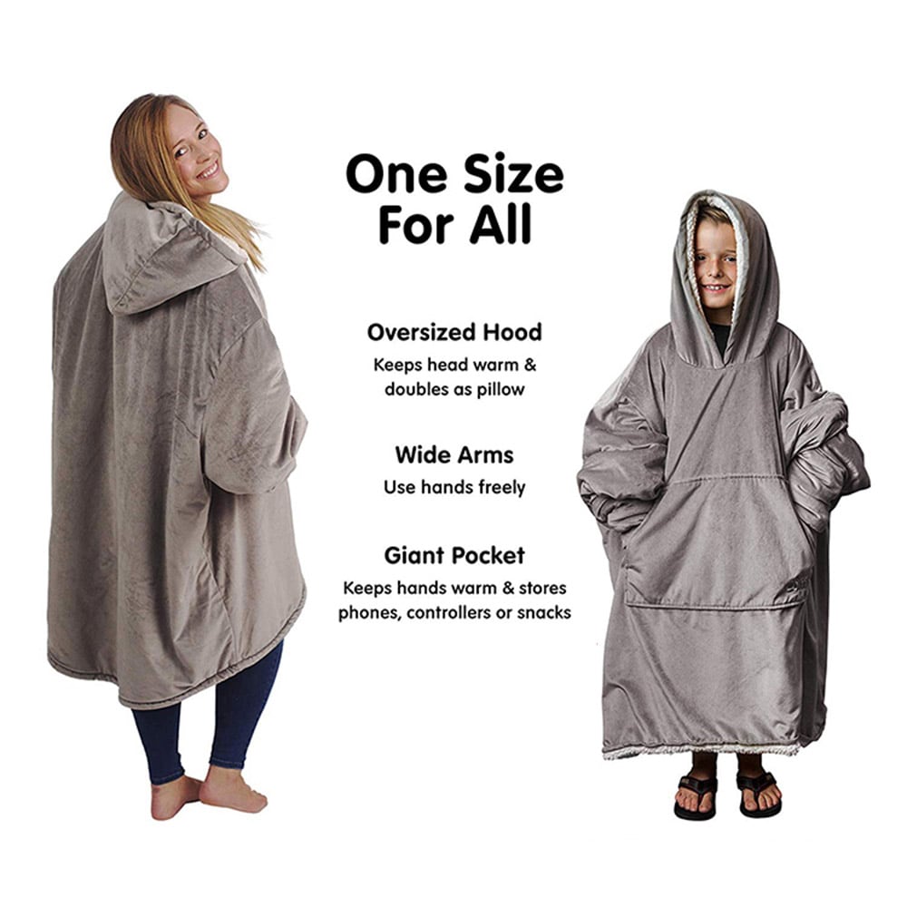 Oversize hoodie filt - grå