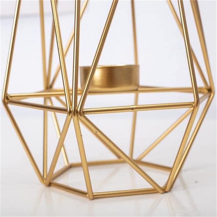 Ljuslykta - Guldfärgad hexagon