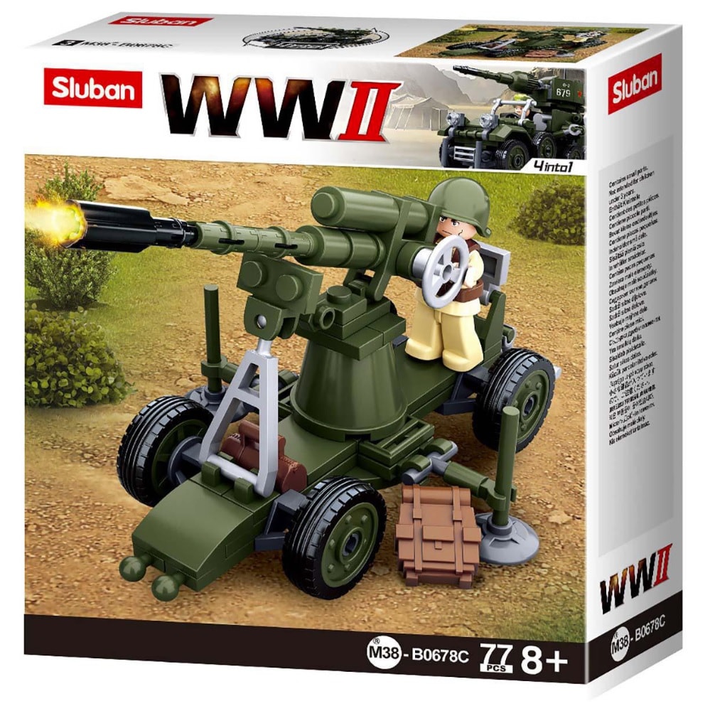 Byggblock WWII Serie Allied Antiaircraft Gun