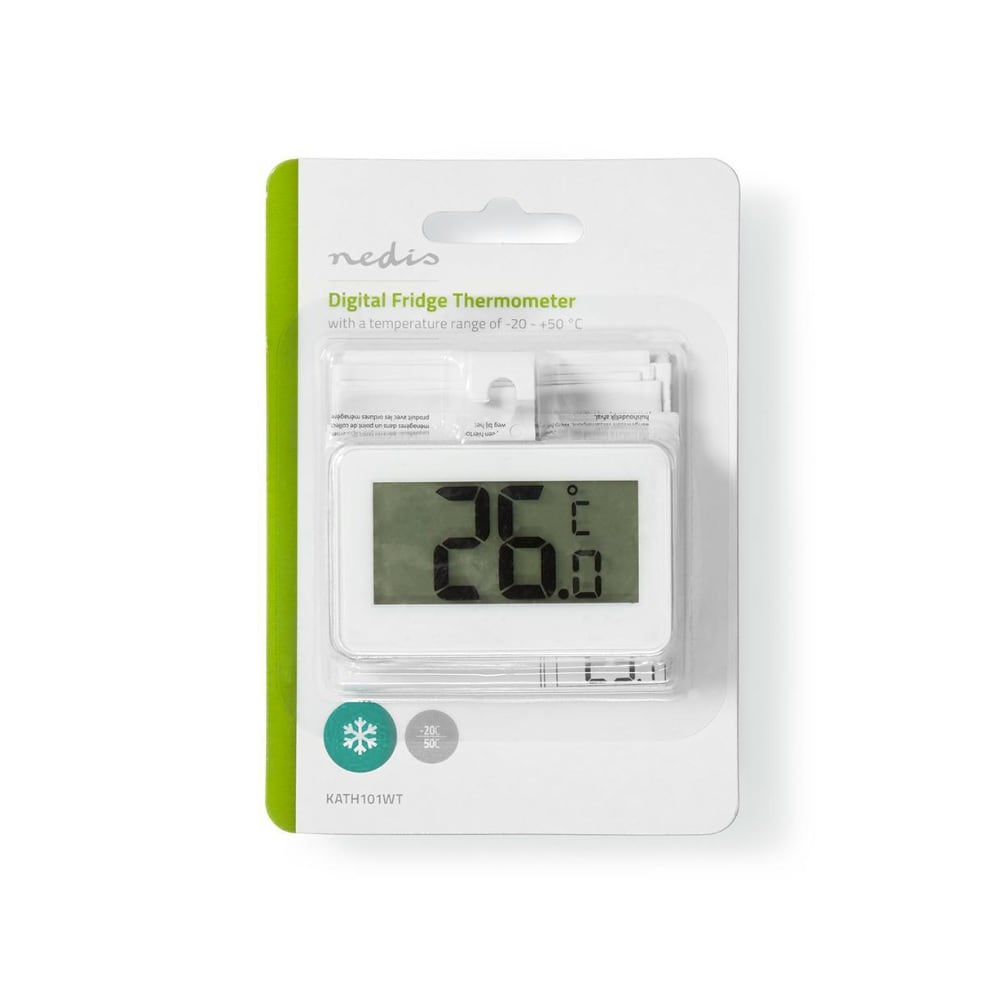 Kylskåpstermometer -20-+50 °C digital display