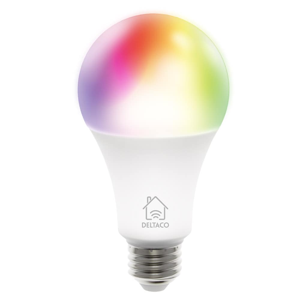 DELTACO SMART HOME WiFi RGB LED-lampa, E27 9W 810lm