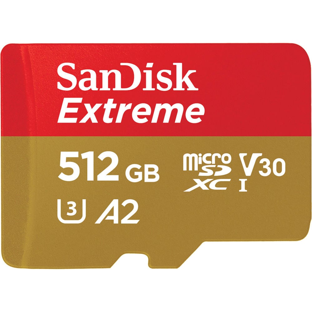 SanDisk Extreme microSDXC Class 10 UHS-I U3 V30 A2 160/90MB/s 512GB