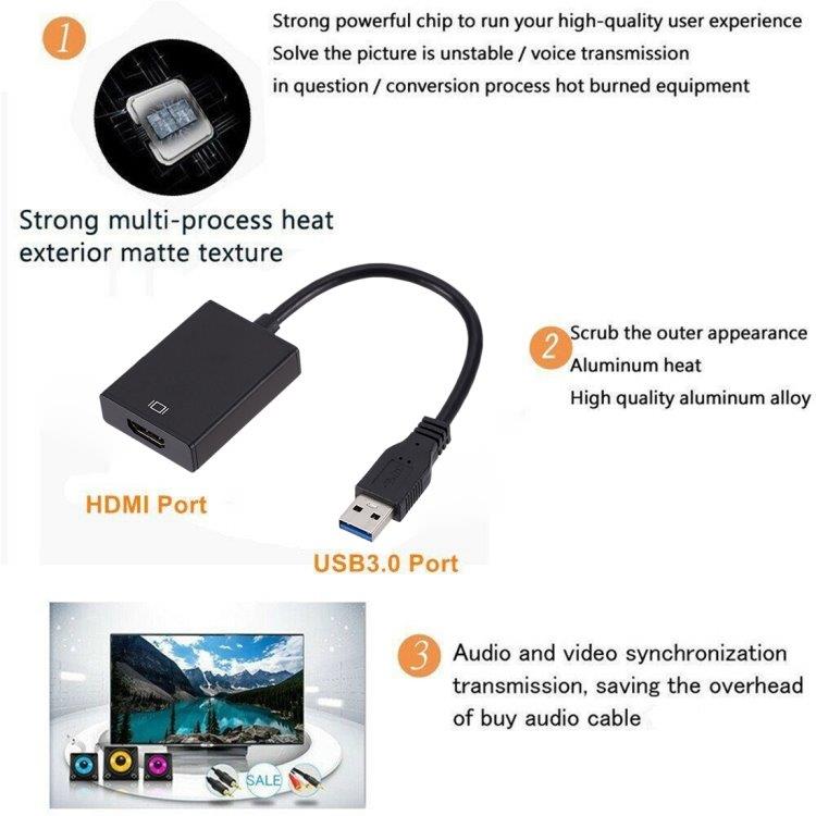 Extern Grafikkorts Adapter -  USB3.0 till HDMI