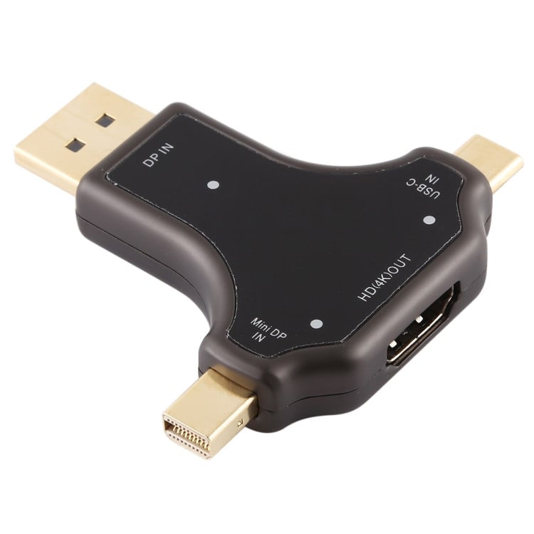 DisplayPort + Mini DisplayPort + USB Typ-C till HDMI hona