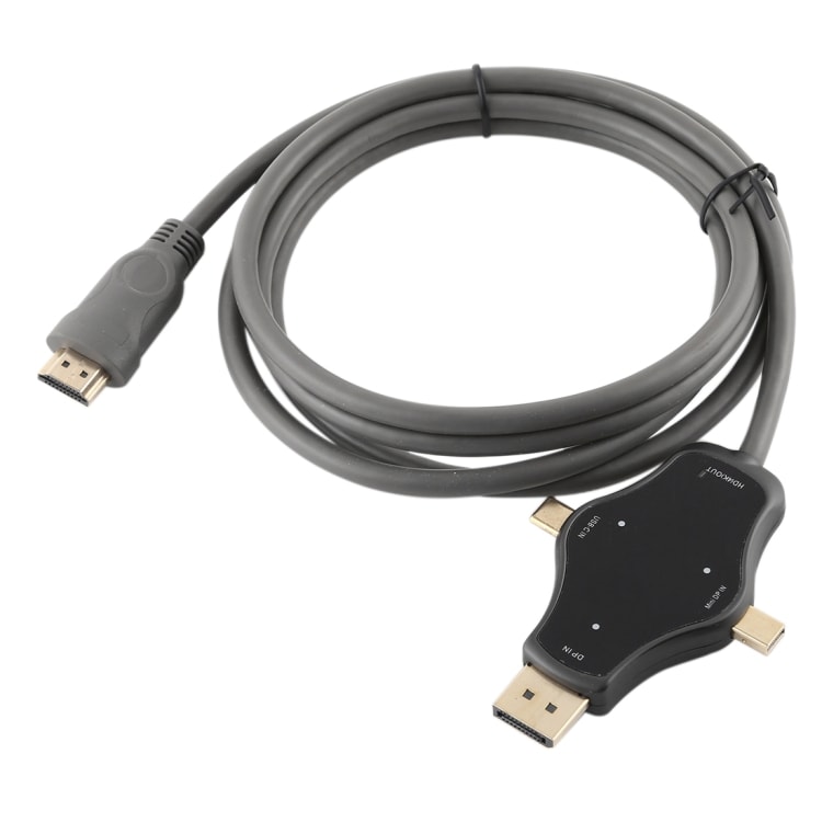 Adapterkabel DisplayPort - Mini DisplayPort + USB Typ-C till HDMI 4K