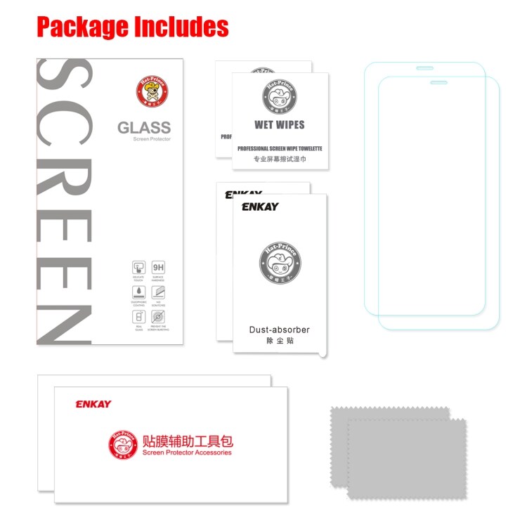 ENKAY 9H 2.5D Curved Edge Skärmskydd iPhone 11 PRO - 2-pack