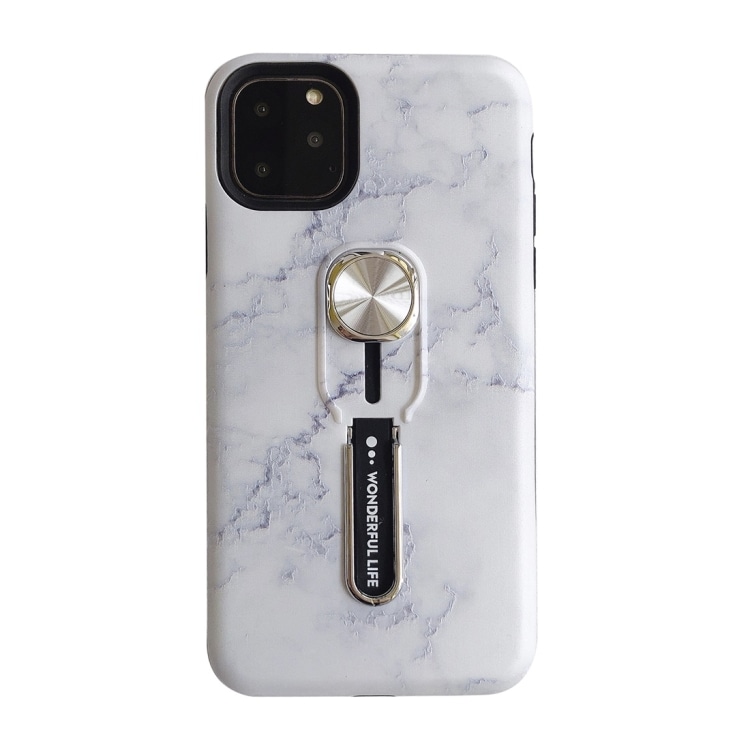 Vitt Marmorskal iPhone 11 Pro MAX med Magnet & Fingerhållare