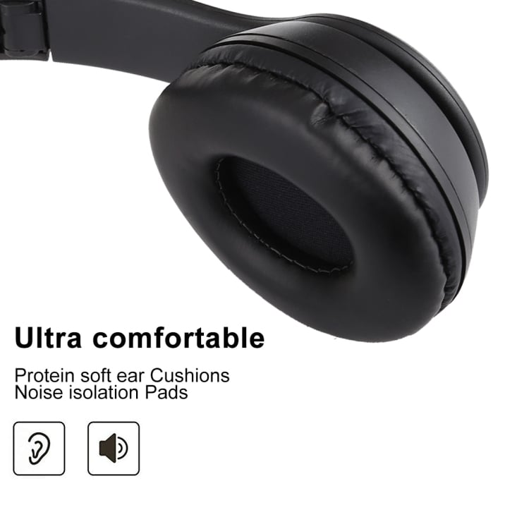 Trådlösa P47 Bluetooth hörlurar med 3.5 mm uttag - Svart