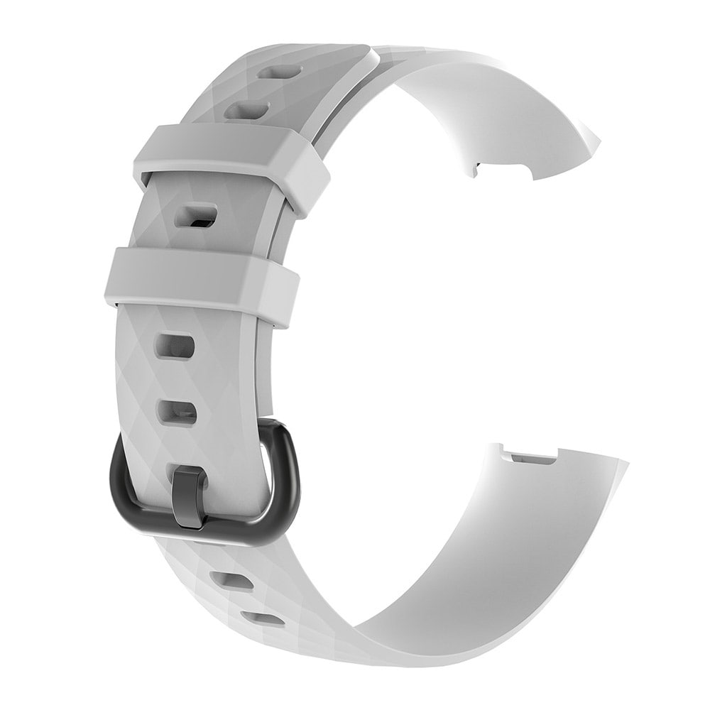 Vitt Silikonband för Fitbit Charge 3 / Charge 3 SE - S