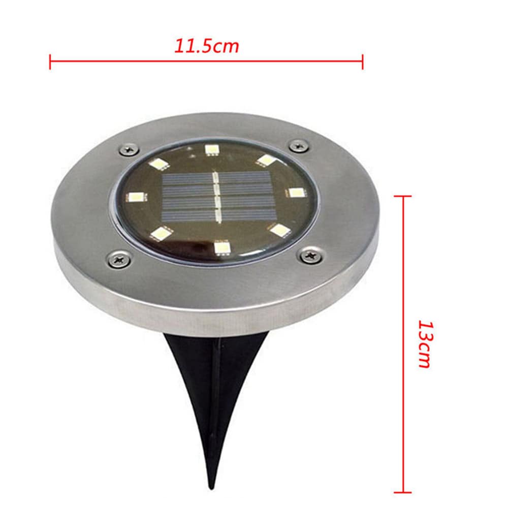 LED trädgårdsbelysning solcell med 8 LED-dioder och IP65-klass
