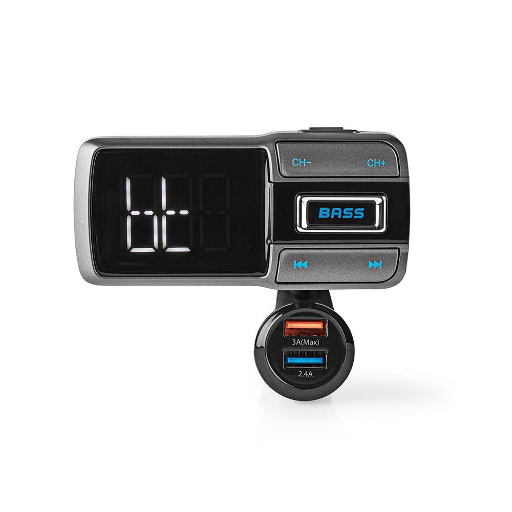 Nedis FM-sändare för bil med bluetooth 2xUSB 3.0 A/2.4 A