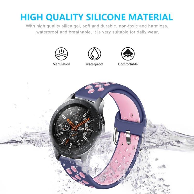 Handledsband till Galaxy Watch 46 / S3 / Huawei Watch GT 1 / 2 - Svart / Grå (strl L)